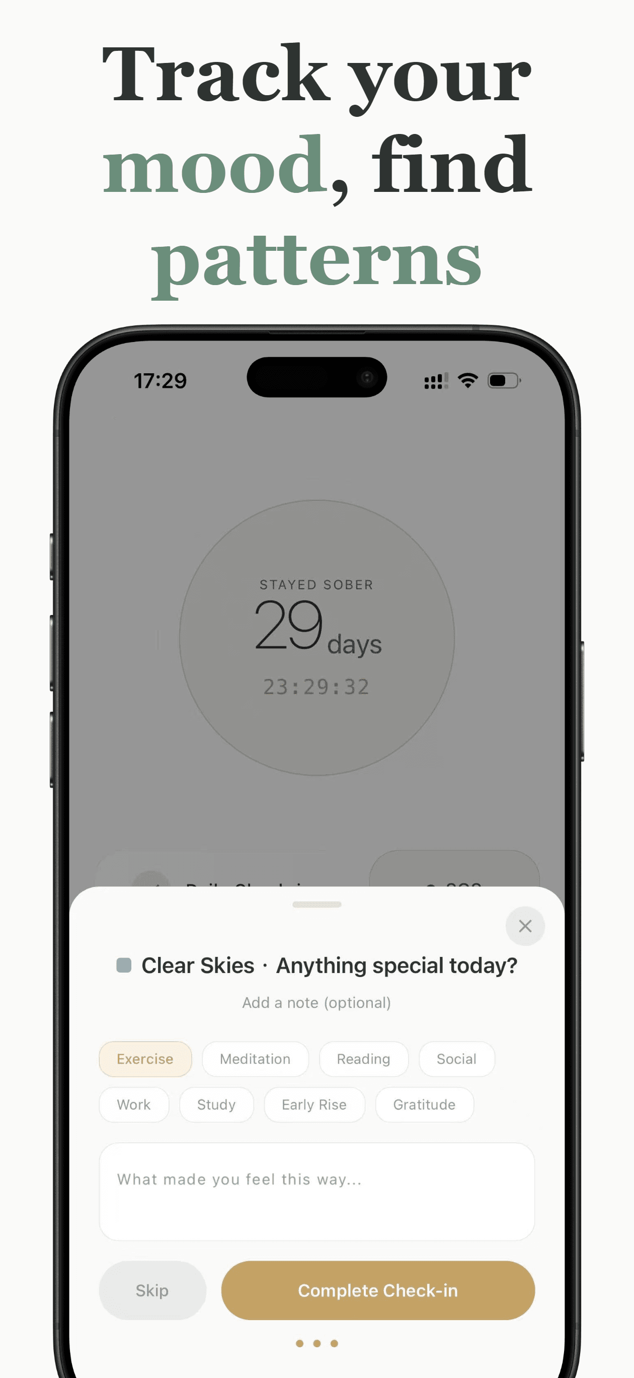 SOS breathing exercise screen with 4-7-8 guided breathing animation